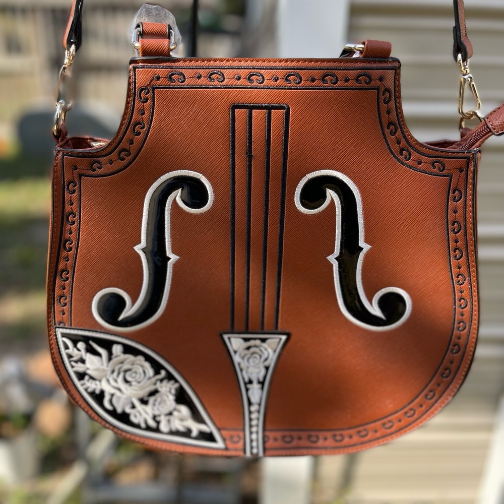 Acoustic guitar shaped western purse NWT